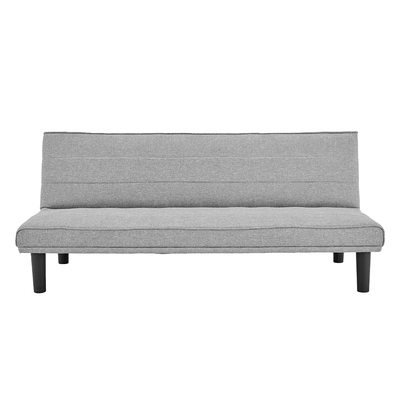 Sarantino 3 Seater Futon Modular Linen Sofa Bed Couch - Light Grey