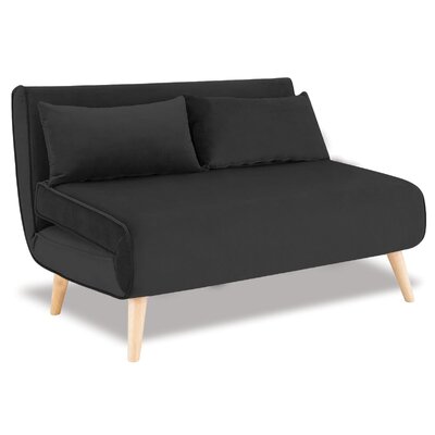 2-Seater Adjustable Sofa Bed Lounge Velvet - Black
