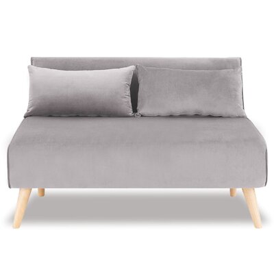 2-Seater Adjustable Sofa Bed Lounge Velvet - Light Grey