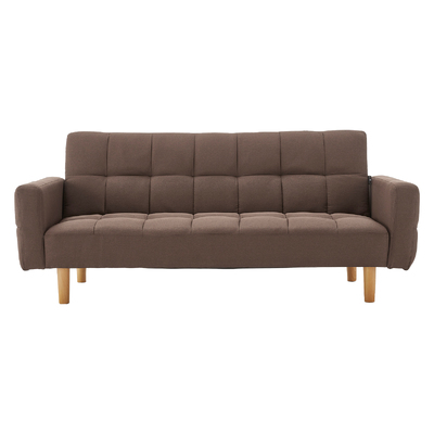 3-Seater Fabric Sofa Bed Futon - Brown