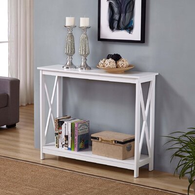 White X-Frame Console Table for Modern Elegance