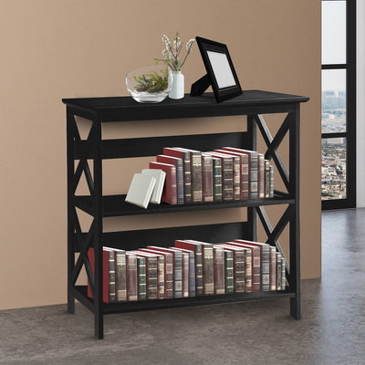 Black 3-Tier Bookshelf Display Rack