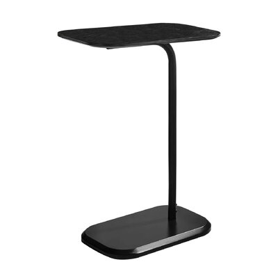 Black Beveled Edge C-Shaped Side Table