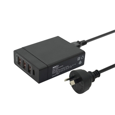 72W Multi USB Port Travel Charger Station, Rapid Charging Hub, Compact Design