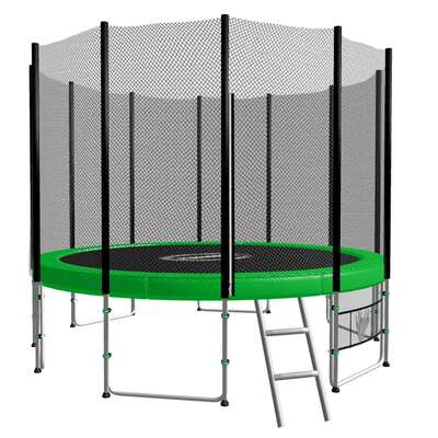 Green 8ft Blizzard Outdoor Trampoline Kids Backyard Fun