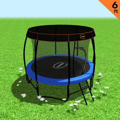 New Kids Gift 6ft Trampoline Free Safety Net Pad Roof Cover Spring Mat
