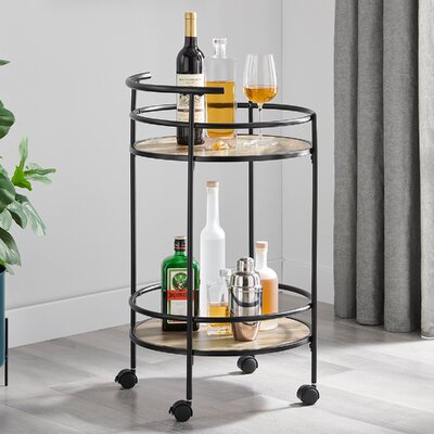 Grey Oak Mini Bar Cart Caddy