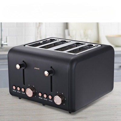 Pronti 4 Slice Toaster Rose Trim Collection - Black