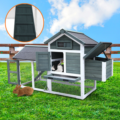 Spacious Chicken Coop & Rabbit Hutch - Green