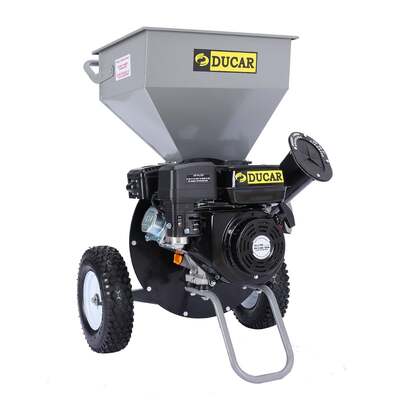 7HP Wood Chipper Shredder Mulcher Petrol Silver Black