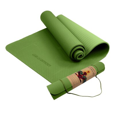 Powertrain Eco-Friendly TPE Yoga Pilates Exercise Mat 6mm - Green